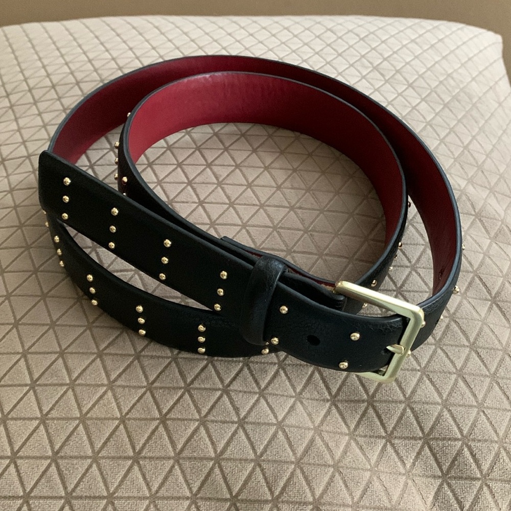 Calvin Klein black belt with gold beads, synthetic leather, size L